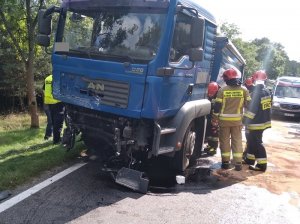 Uszkodzona kabina samochodu ciężarowego marki Man