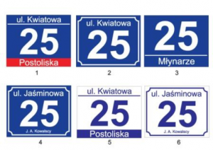 Plakat z informacjami dotyczącymi obowiązku numeracji posesji