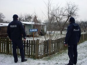 Policjanci w trakcie kontroli ogródków działkowych