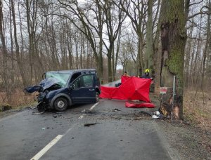 Miejsce śmiertelnego wypadku drogowego