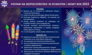 Plakat z poradami dotyczącymi bezpiecznego obchodzenia się z fajerwerkami