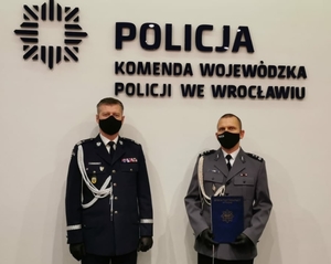 Komendant Wojewódzki Policji we Wrocławiu nadinspektor Dariusz Wesołowski wraz z pełniącym obowiązki Komendanta Powiatowego Policji w Miliczu młodszym inspektorem Januszem Misiem