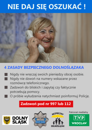 Ulotka dla seniorów z poradami policyjnymi