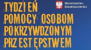 Ikonografika z napisem Tydzień Pomocy Osobom Pokrzywdzonym Przestępstwem