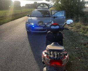 Motorower, którym jechał nietrzeźwy mężczyzna