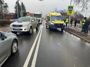 Miejsce wypadku na ulicy Piłsudskiego w Miliczu