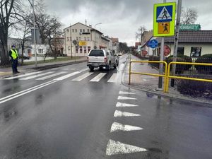 Miejsce wypadku na ulicy Piłsudskiego w Miliczu