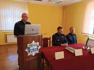 Przemawia Komendant Powiatowy Policji w Miliczu inspektor Mariusz Tański