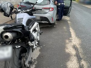 Motocykl zatrzymany do kontroli drogowej