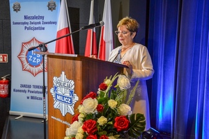 Przemawia starosta milicki Dorota Folmer