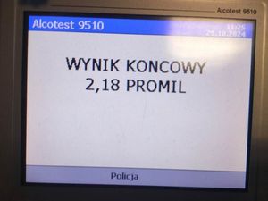 Wynik badania stanu trzeźwości kierowcy