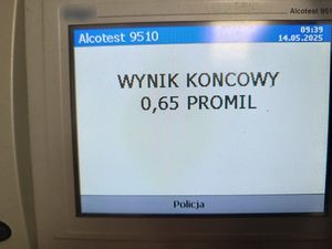 Wynik badania stanu trzeźwości zatrzymanego kierowcy
