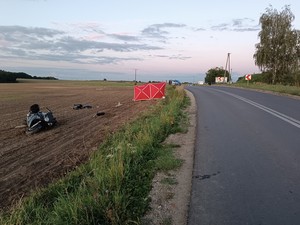 Motocykl uczestniczący w śmiertelnym wypadku drogowym