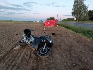Motocykl uczestniczący w śmiertelnym wypadku drogowym