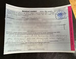 zdjęcie mandatu karnego