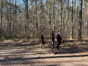 Policjanci wraz ze strażnikami leśnymi na wspólnych działaniach w lesie