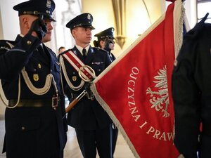 Poczet sztandarowy KWP we Wrocławiu