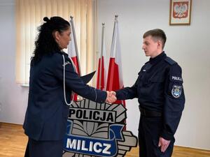 Uroczyste ślubowanie nowego milickiego policjanta