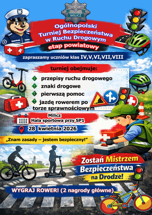 Zapraszamy na turniej wiedzy o bezpieczeństwie w ruchu drogowym