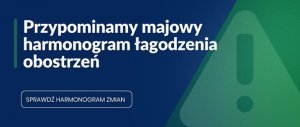 Przypominamy majowy harmonogram łagodzenia obostrzeń