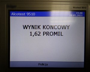 Wynik badania stanu trzeźwości motorowerzysty