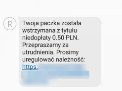 Uważajmy na wiadomości SMS z koniecznością dopłaty do energii elektrycznej lub paczki