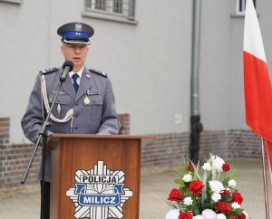 Przemawia Komendant Powiatowy Policji w Miliczu