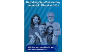 Plakat informacyjny dotyczący trwającego spisu powszechnego